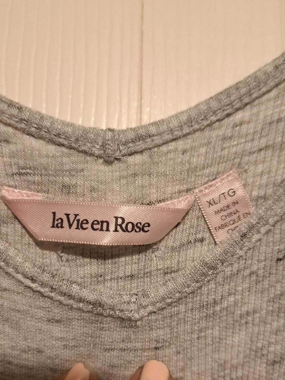 ⚘️La Vie En Rose Light Gray Ribbed Full body Baggy, loose Sift  fit Romper Tall - Picture 3 of 6